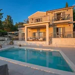 Luxury Villa Above Emblisi Beach , With Heated Pool !